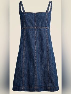 J.Crew Denim Mini Dress NWT Stretch Back Panel Sleeveless Size 12